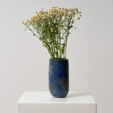 NIA Vase blau bronze