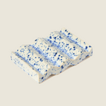 Ceramic soap dish bathroom in blue splatterware 